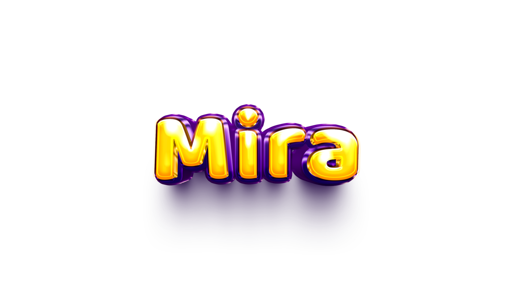 names of girls English helium balloon shiny celebration sticker 3d inflated Mira png