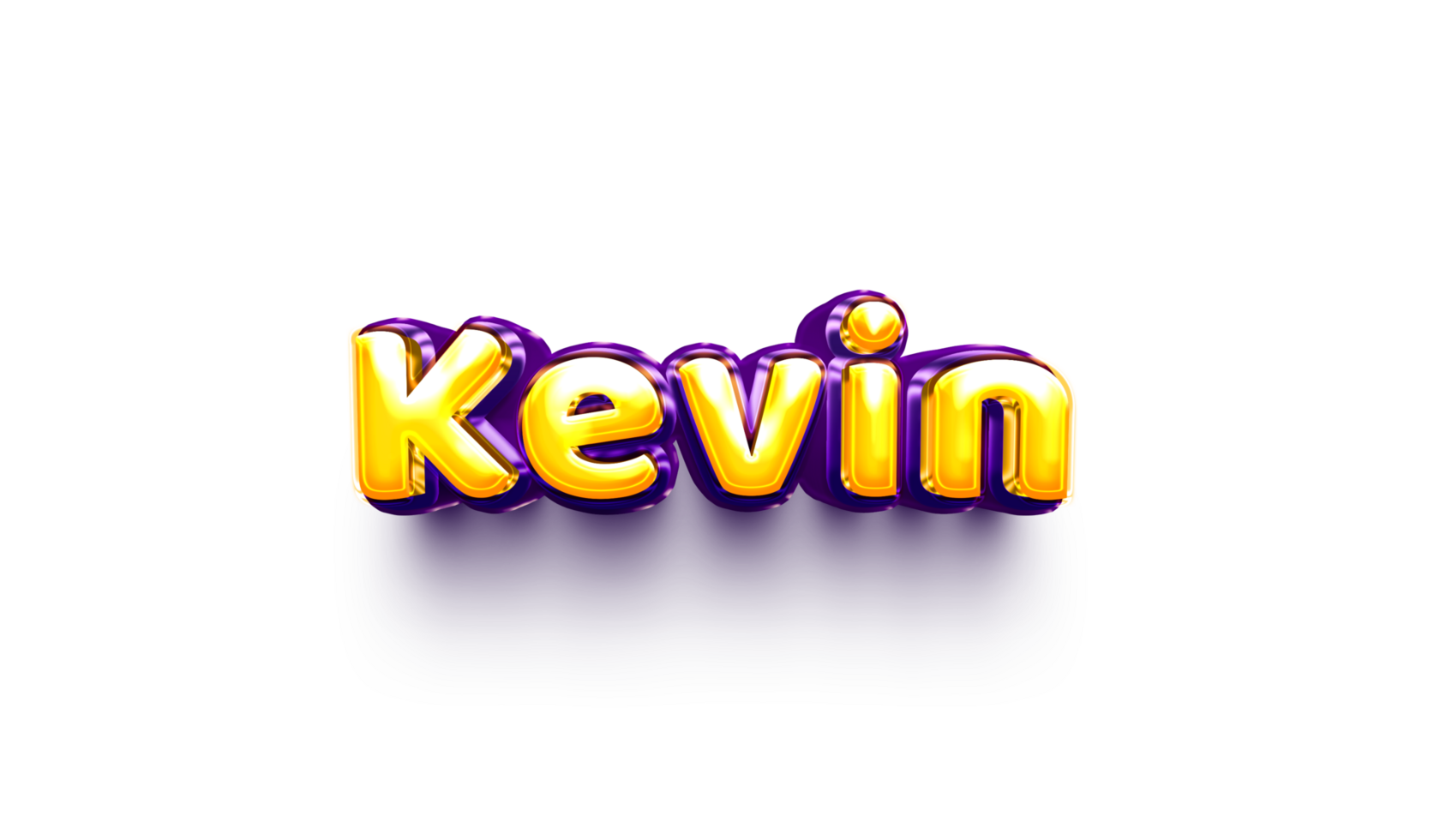 names of boys English helium balloon shiny celebration sticker 3d inflated Kevin png