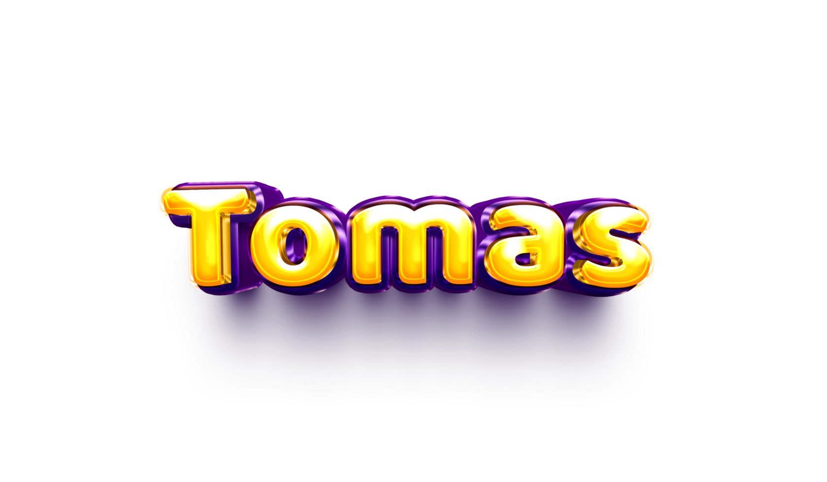 names of boys English helium balloon shiny celebration sticker 3d inflated Tomas png