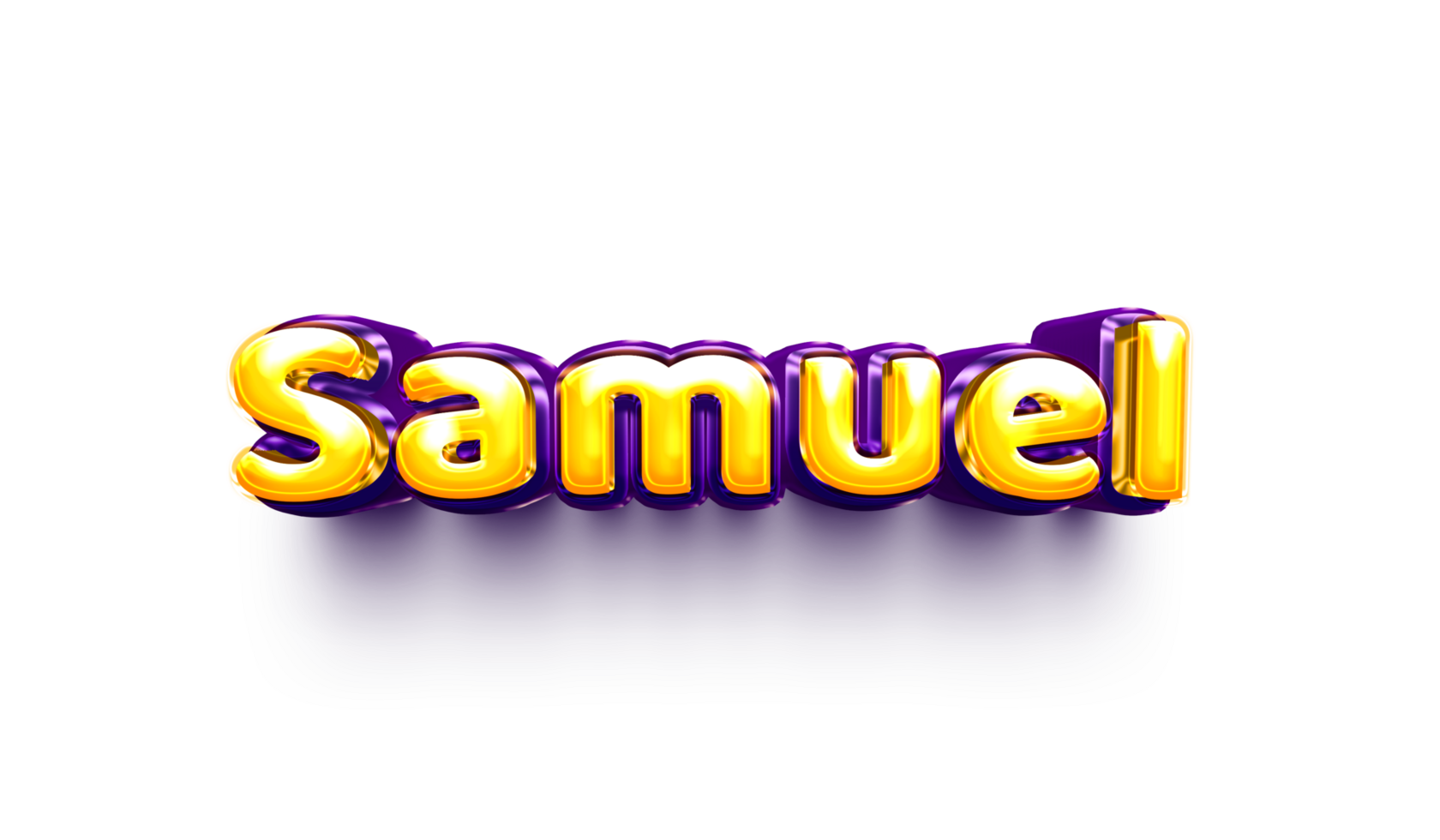 names of boys English helium balloon shiny celebration sticker 3d inflated Samuel png