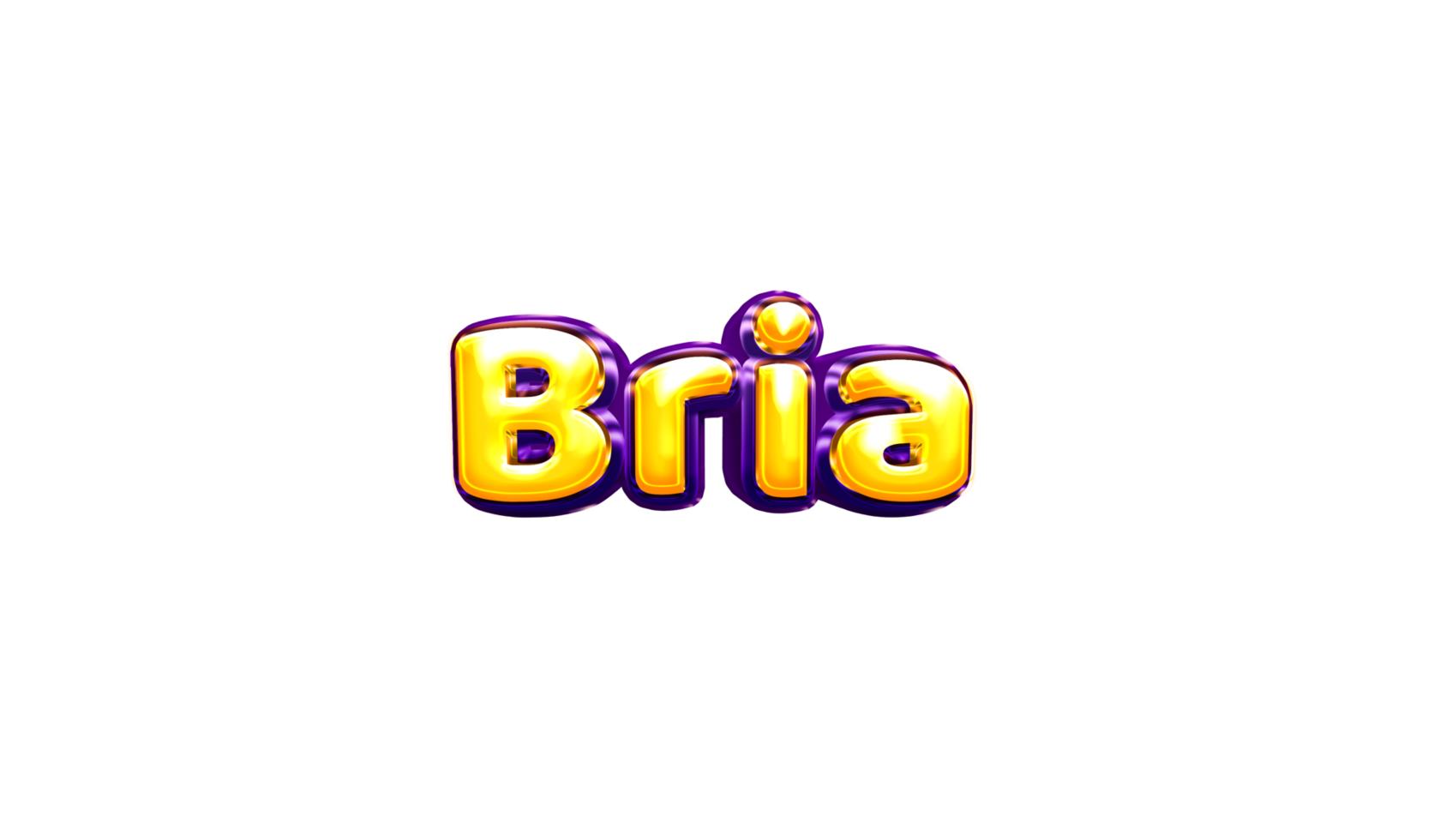 girls name sticker colorful party balloon birthday helium air shiny yellow purple cutout Bria png