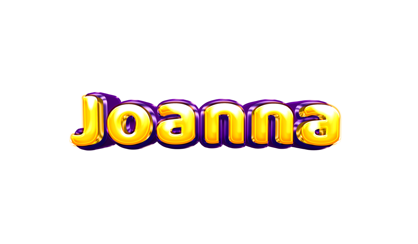 girls name sticker colorful party balloon birthday helium air shiny yellow purple cutout Joanna png