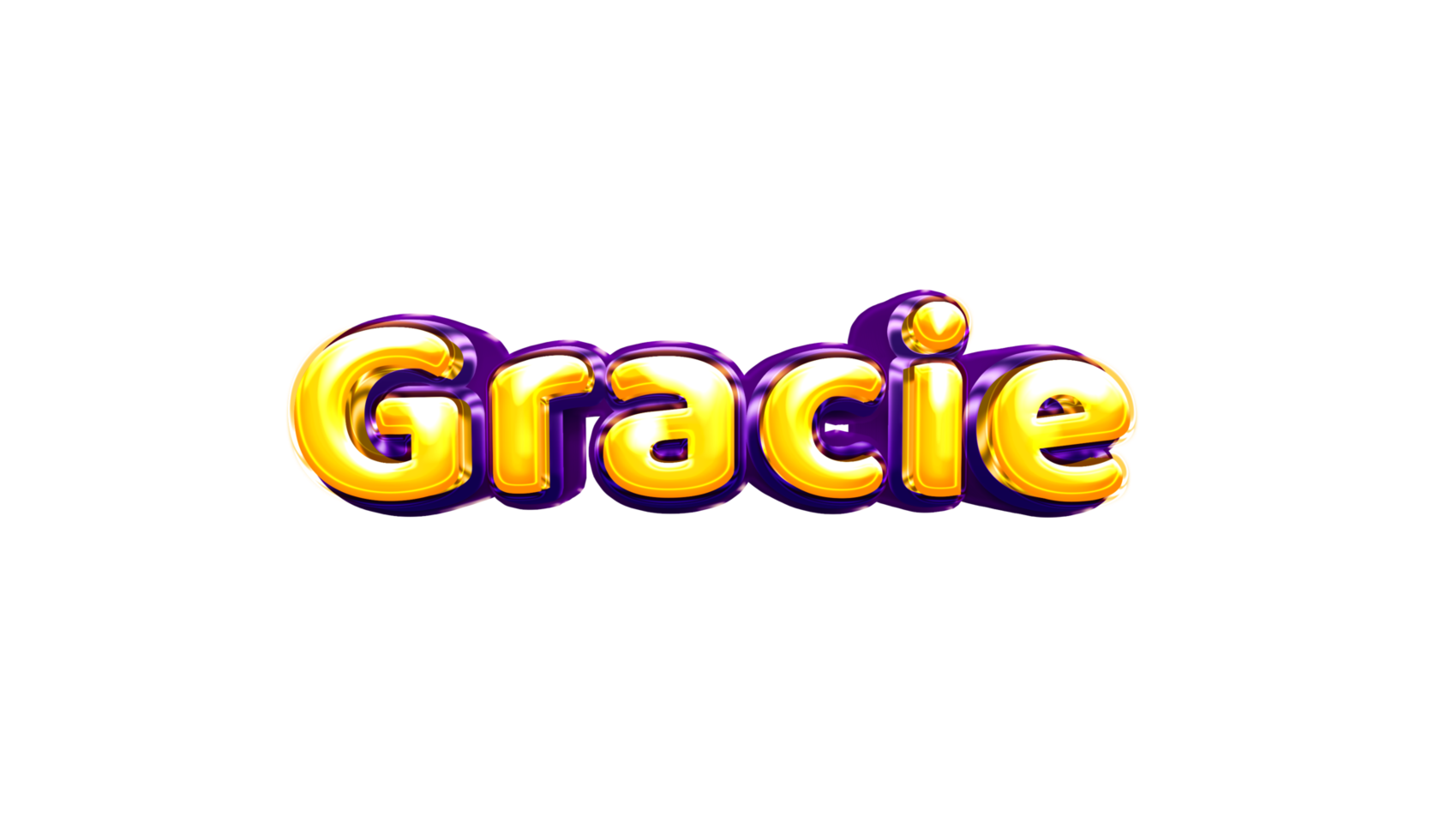 girls name sticker colorful party balloon birthday helium air shiny yellow purple cutout Gracie png