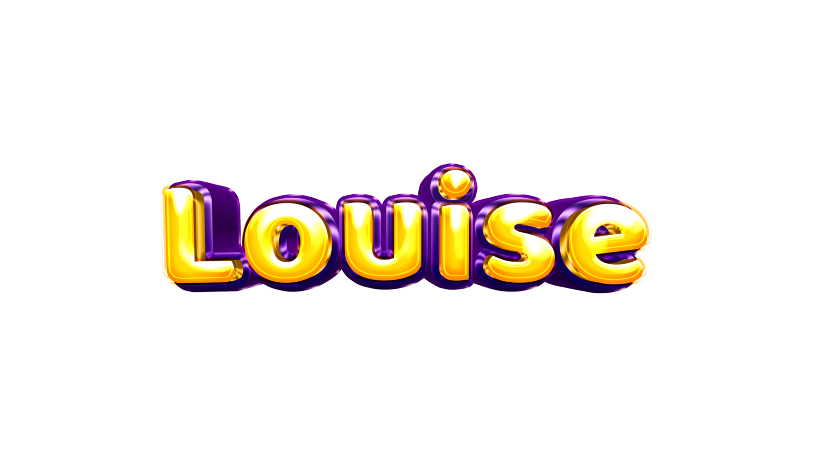 girls name sticker colorful party balloon birthday helium air shiny yellow purple cutout Louise png