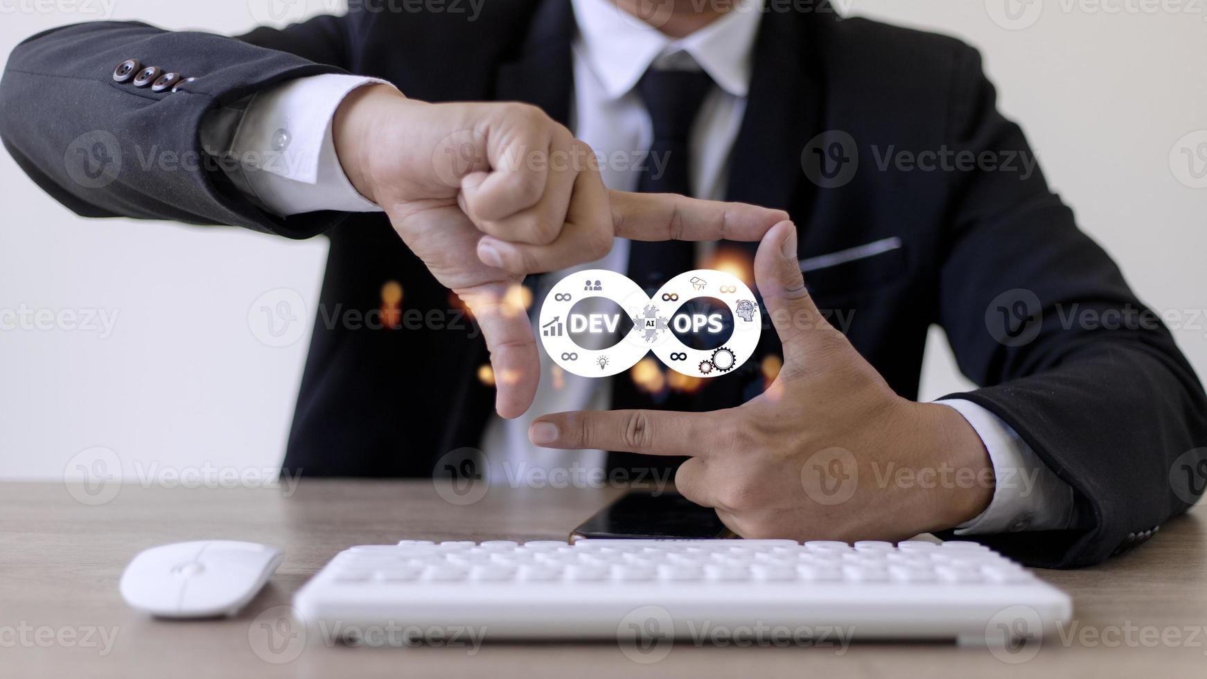 DevOps Methodology Development Operations agil programming technology concept. photo