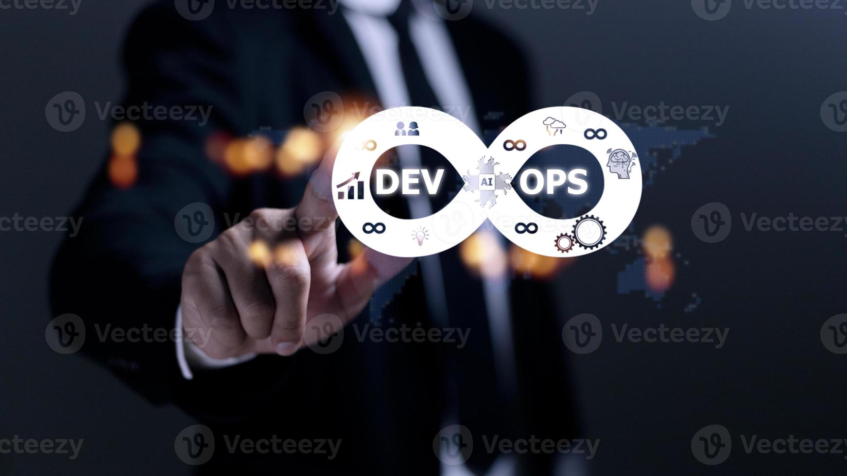 DevOps Methodology Development Operations agil programming technology concept. photo
