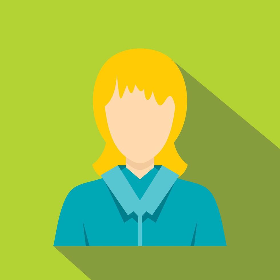 Blond woman icon, flat style vector