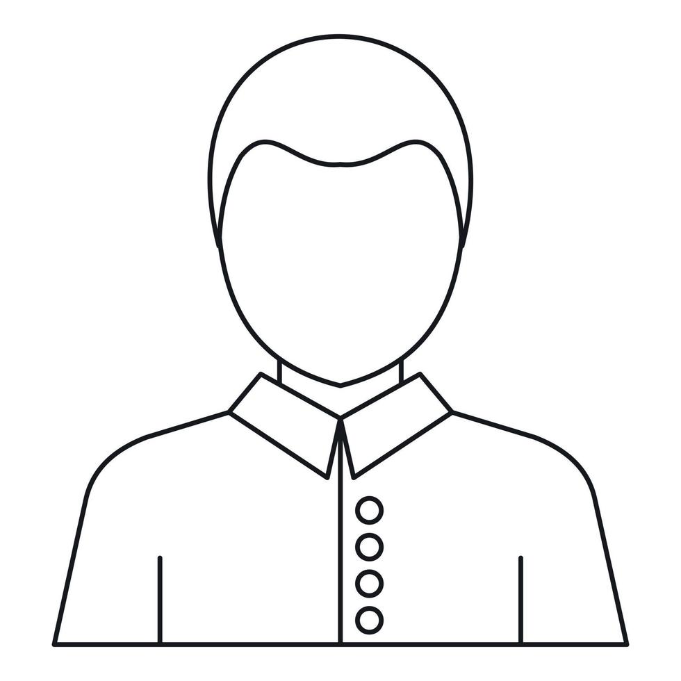 icono de imagen de perfil de avatar masculino, estilo de esquema vector