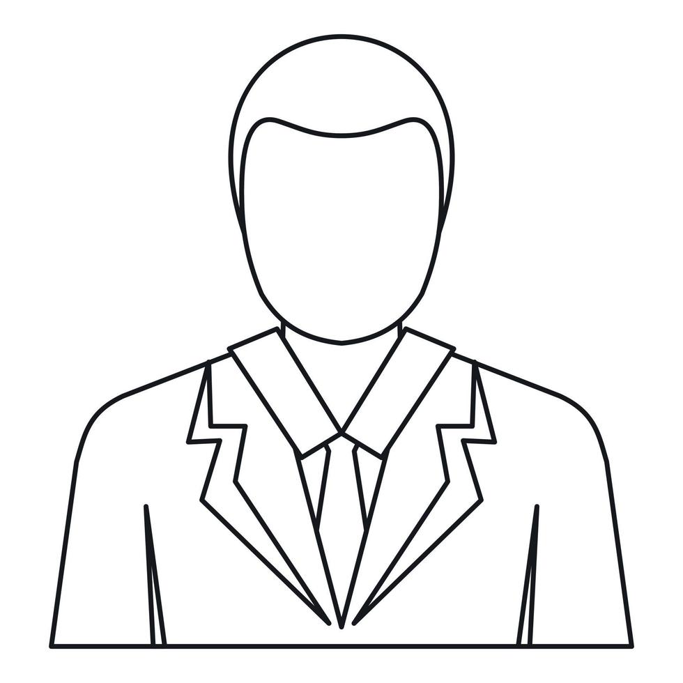 icono de avatar de hombre de negocios, estilo de esquema vector