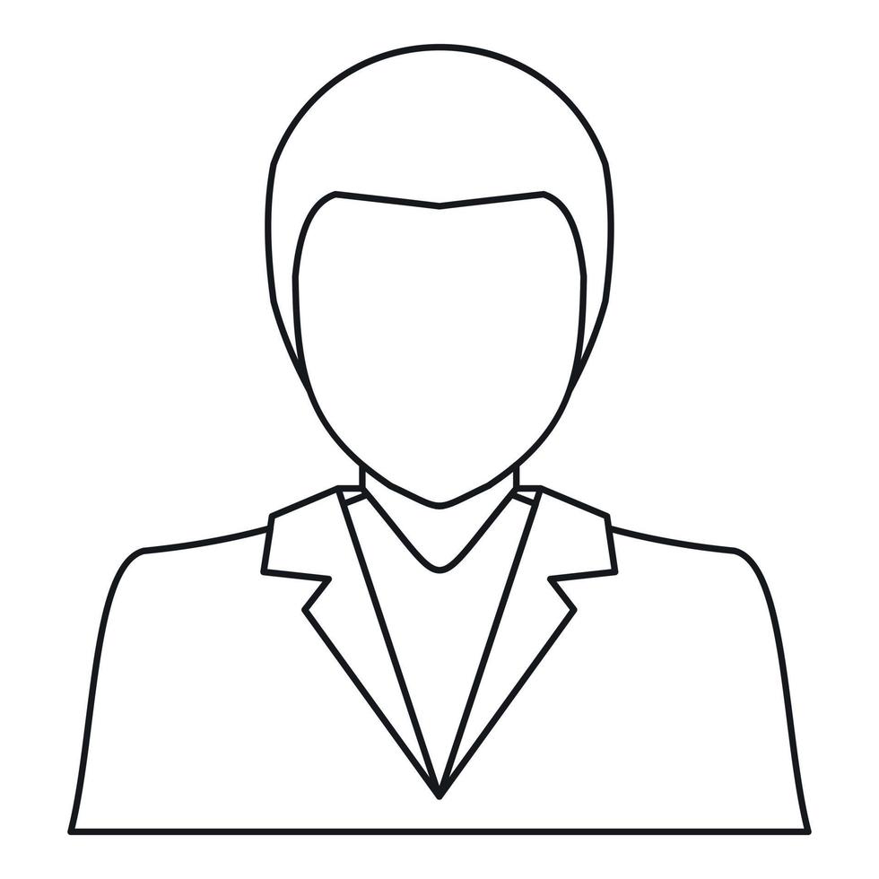 hombre en icono de traje de negocios, estilo de esquema vector