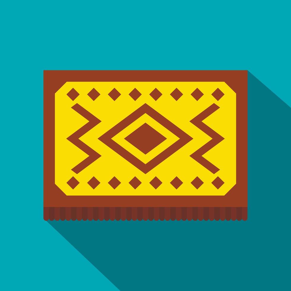 Yellow Turkish carpet icon, flat style vector