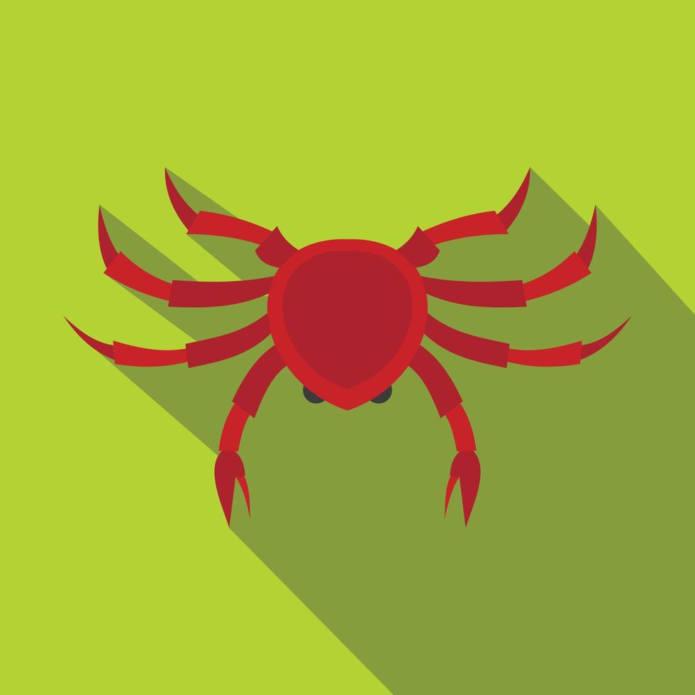 icono de cangrejo, estilo plano vector