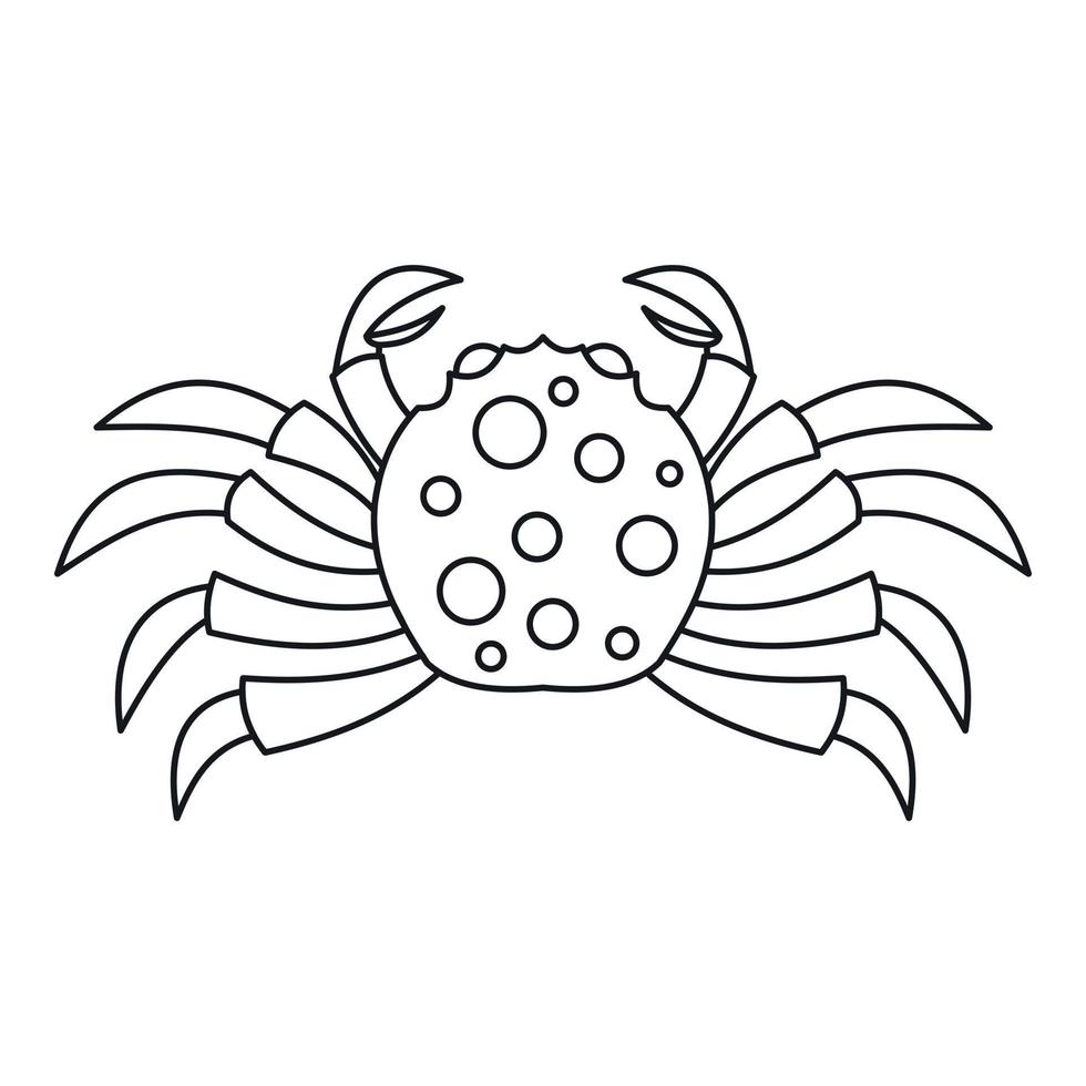 icono de cangrejo crudo, estilo de contorno vector