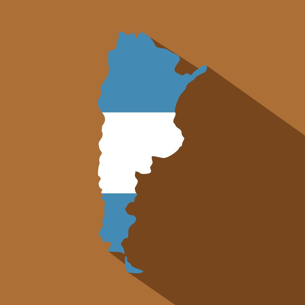 Map of Argentina in Argentinian flag colors icon vector