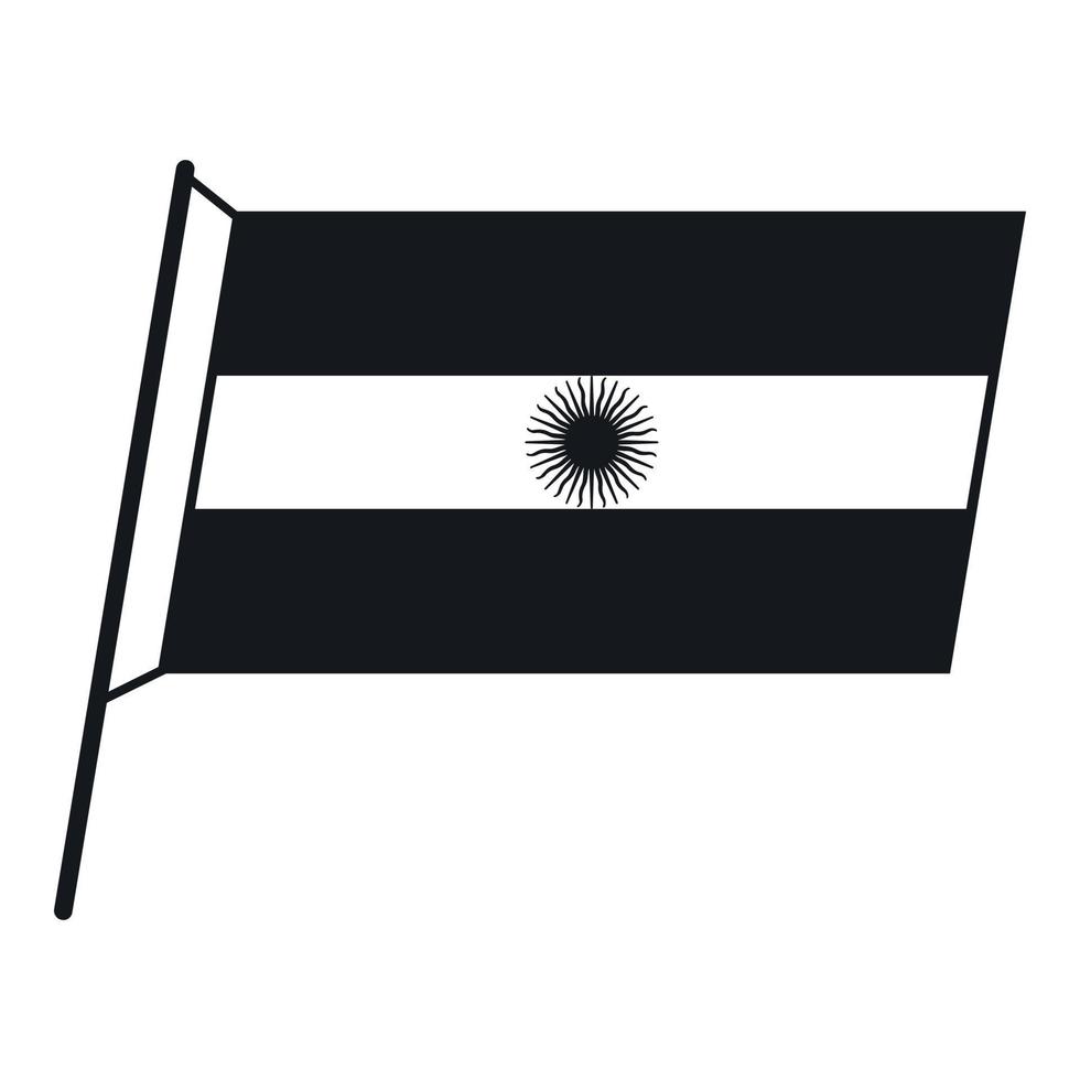 icono de la bandera argentina, estilo simple vector
