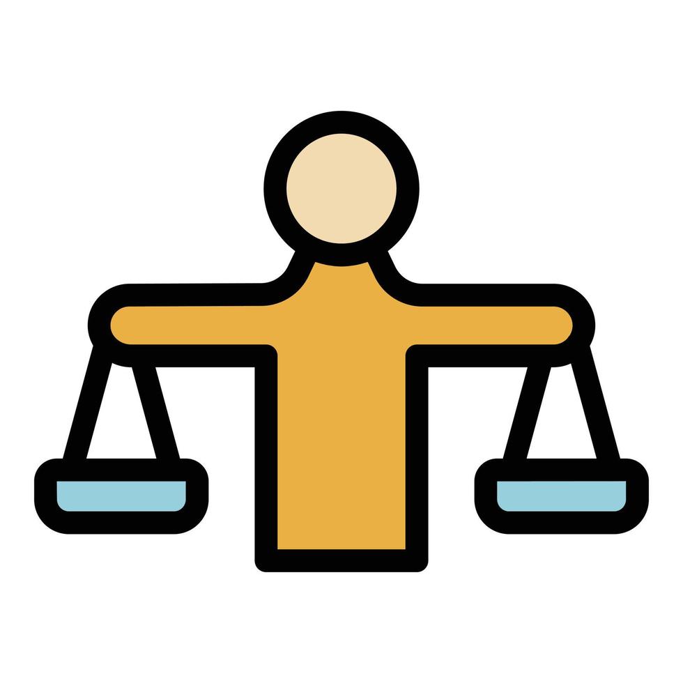 Scales comparison icon color outline vector