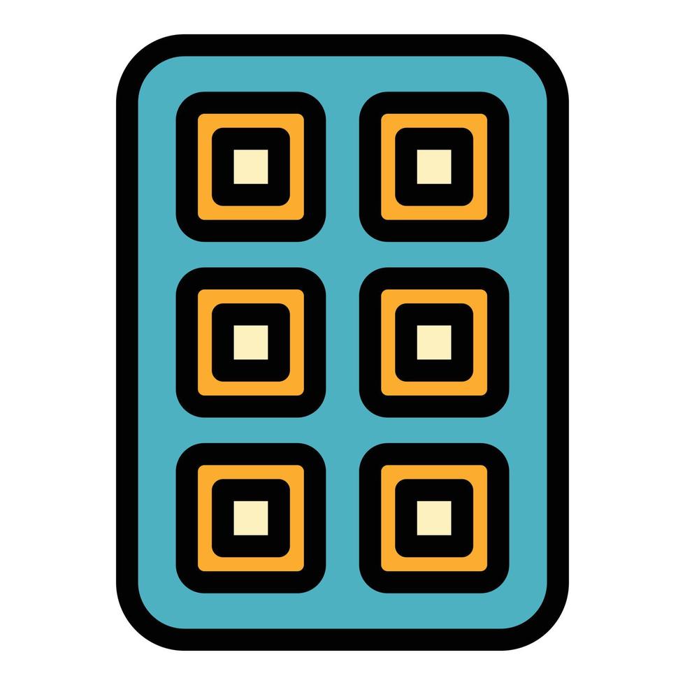 Container ice tray icon color outline vector