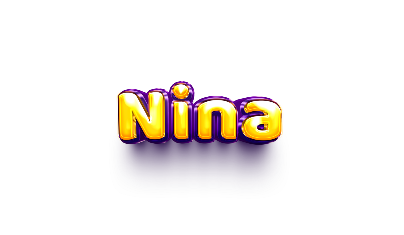 names of girls English helium balloon shiny celebration sticker 3d inflated Nina png