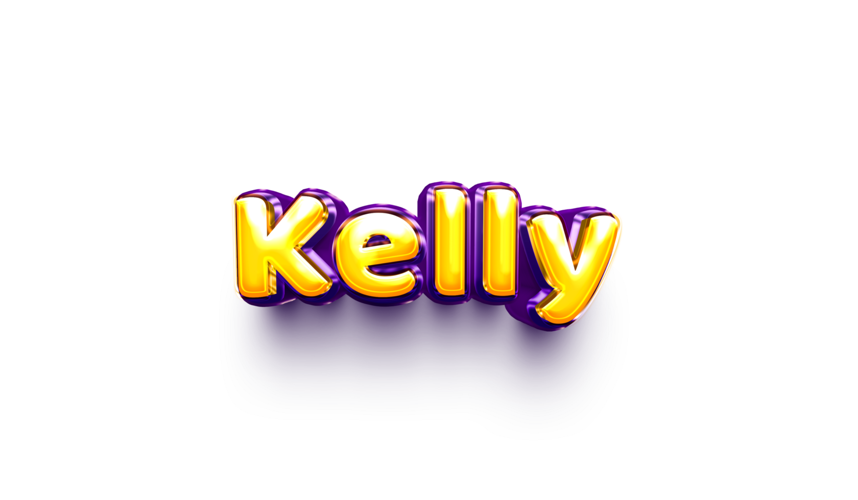 names of girls English helium balloon shiny celebration sticker 3d inflated Kelly png