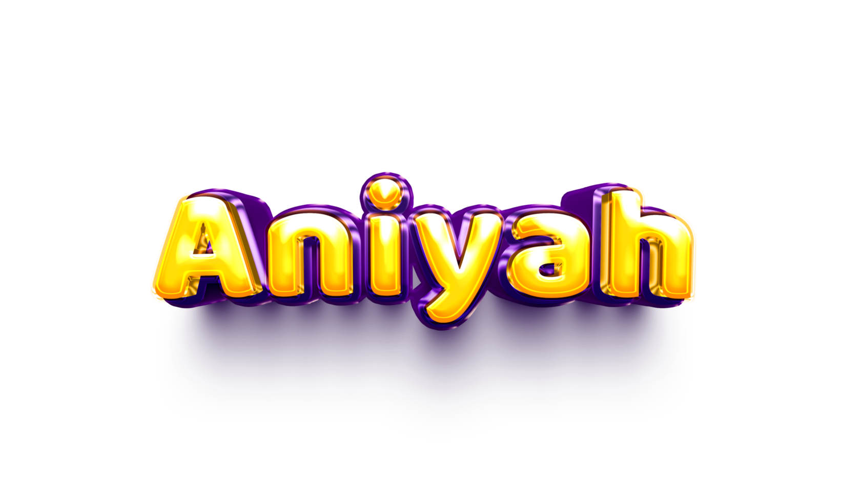 names of girls English helium balloon shiny celebration sticker 3d inflated Aniyah png