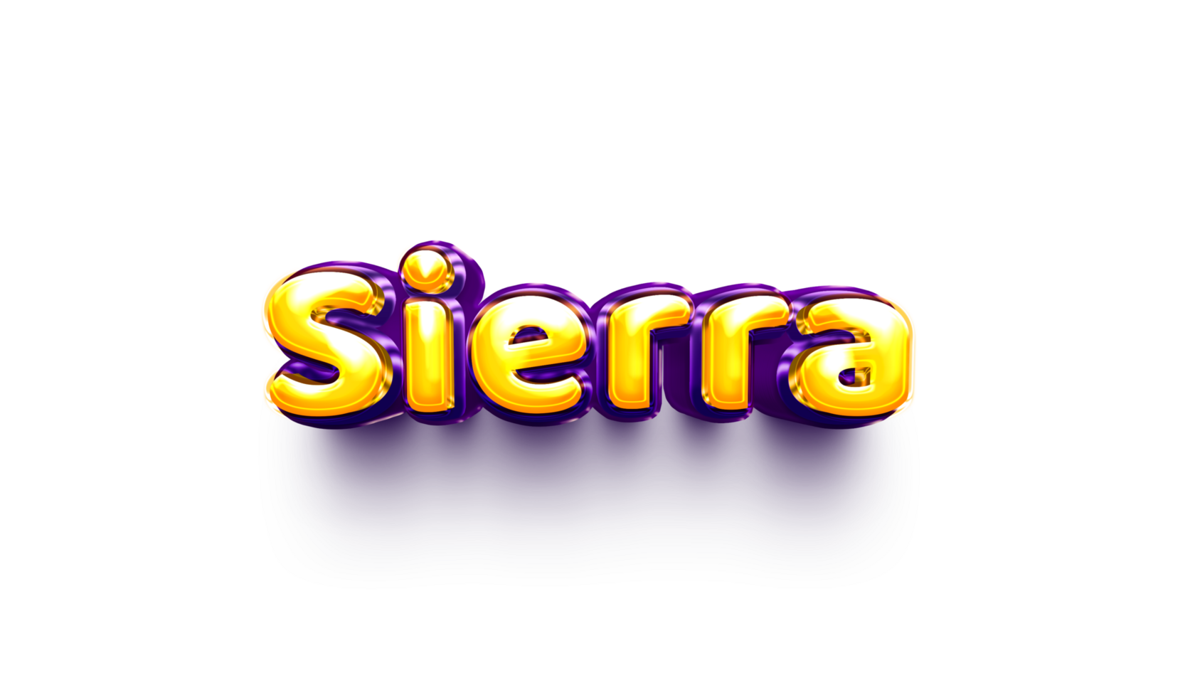 names of girls English helium balloon shiny celebration sticker 3d inflated Sierra png