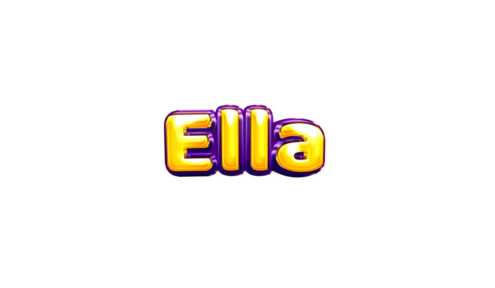 girls name sticker colorful party balloon birthday helium air shiny yellow purple cutout Ella png