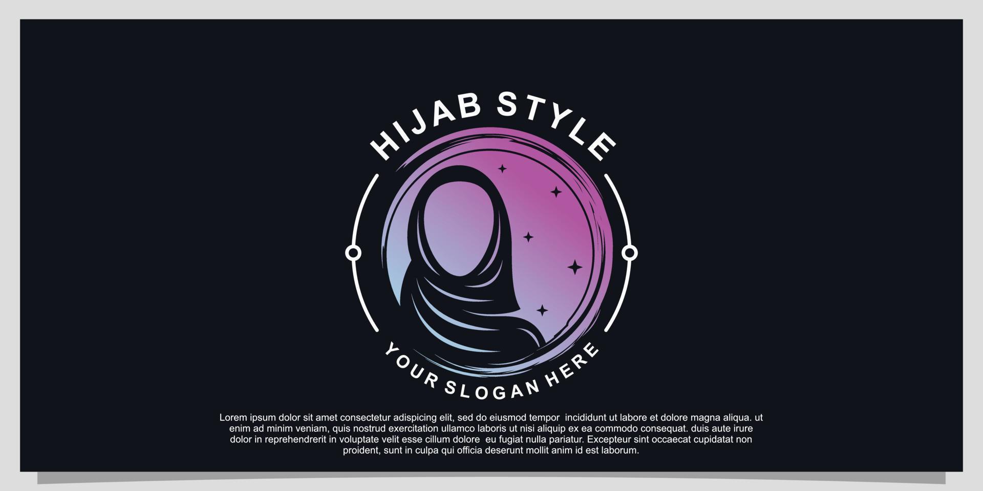 Hijab style logo design for hijab or scarf fashion muslimah with unique concept Premium Vector Part 11