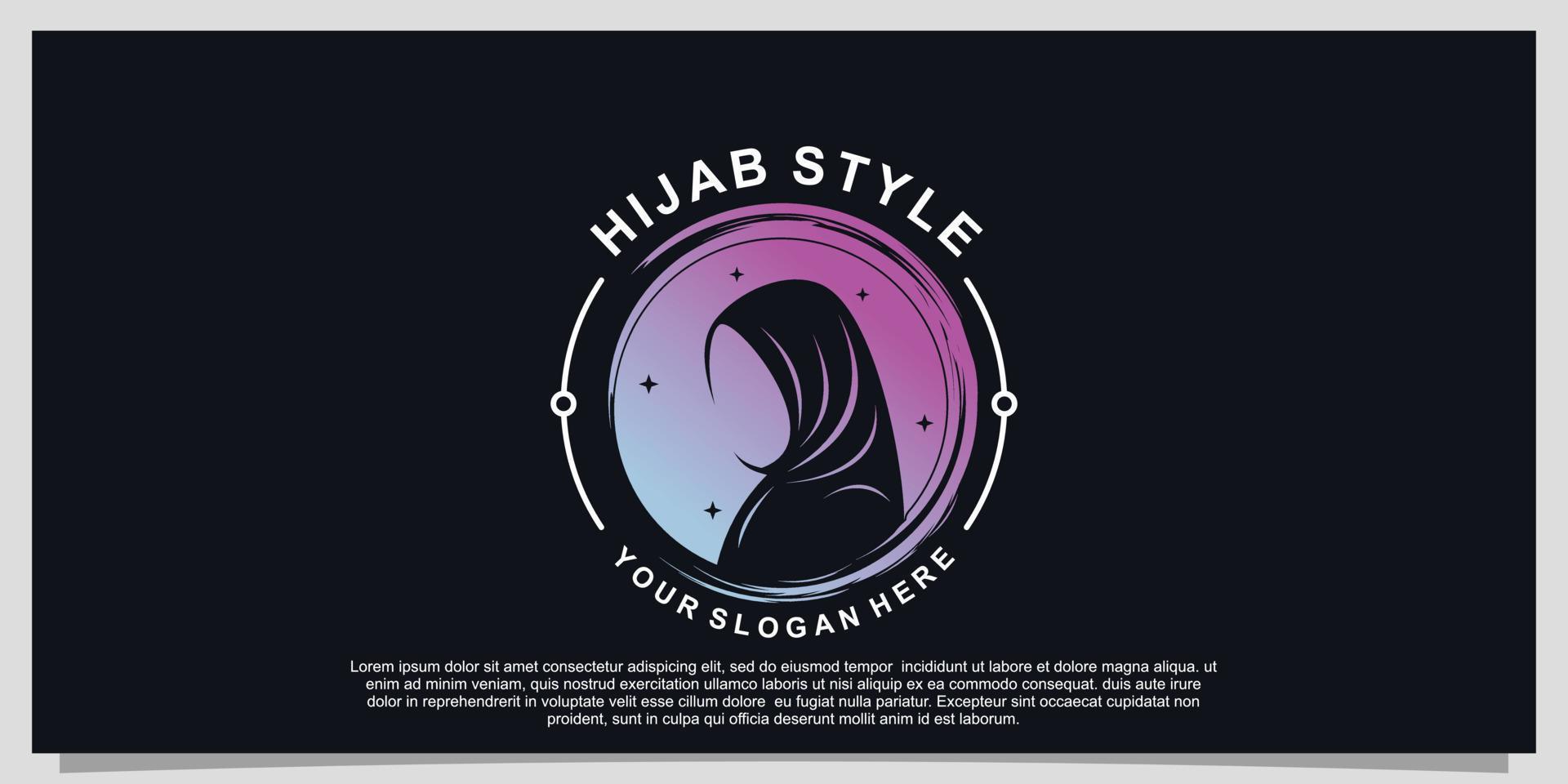 Hijab style logo design for hijab or scarf fashion muslimah with unique concept Premium Vector Part 15