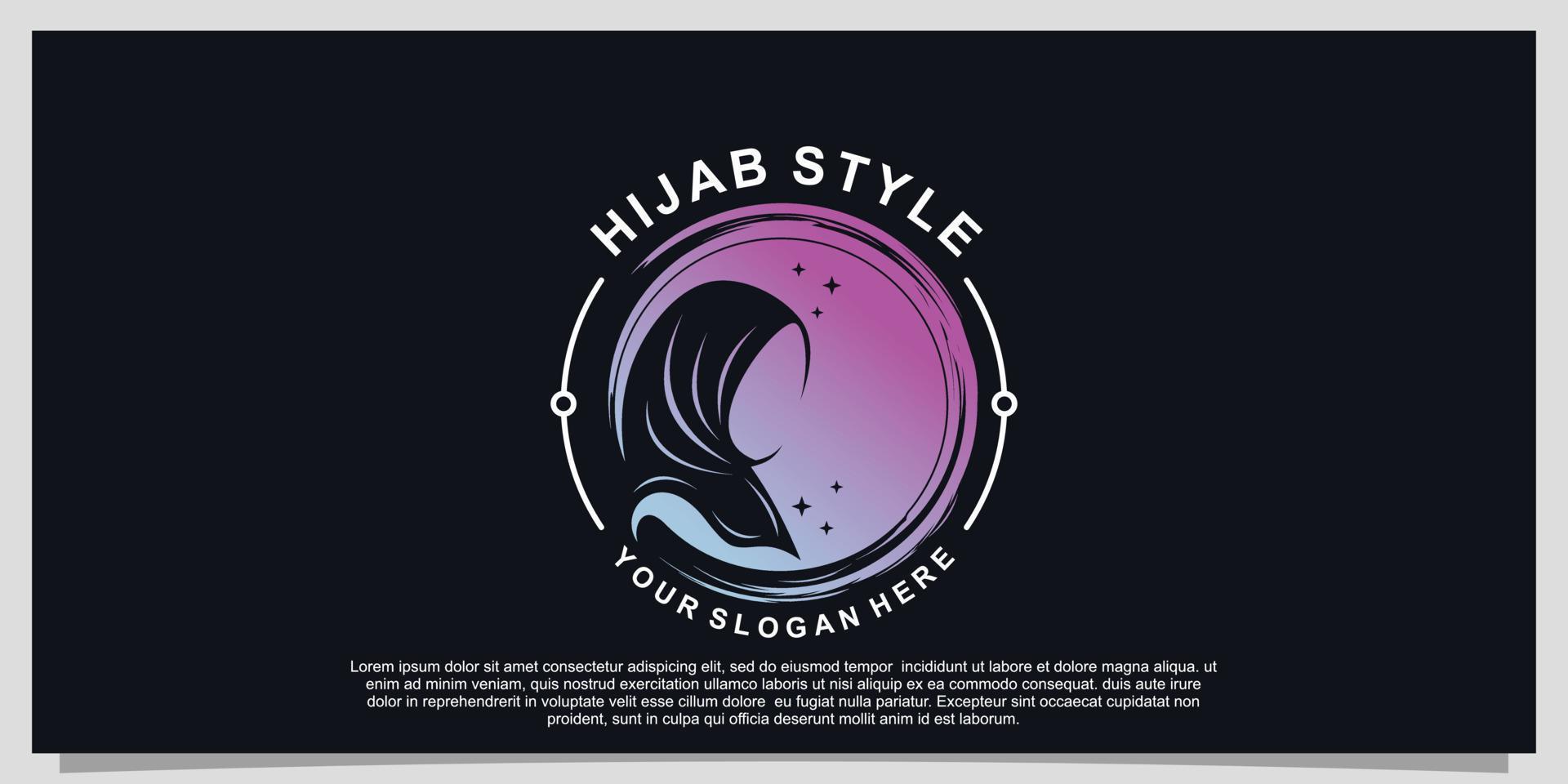 diseño de logotipo de estilo hijab para hijab o bufanda fashion muslimah con concepto único premium vector parte 6