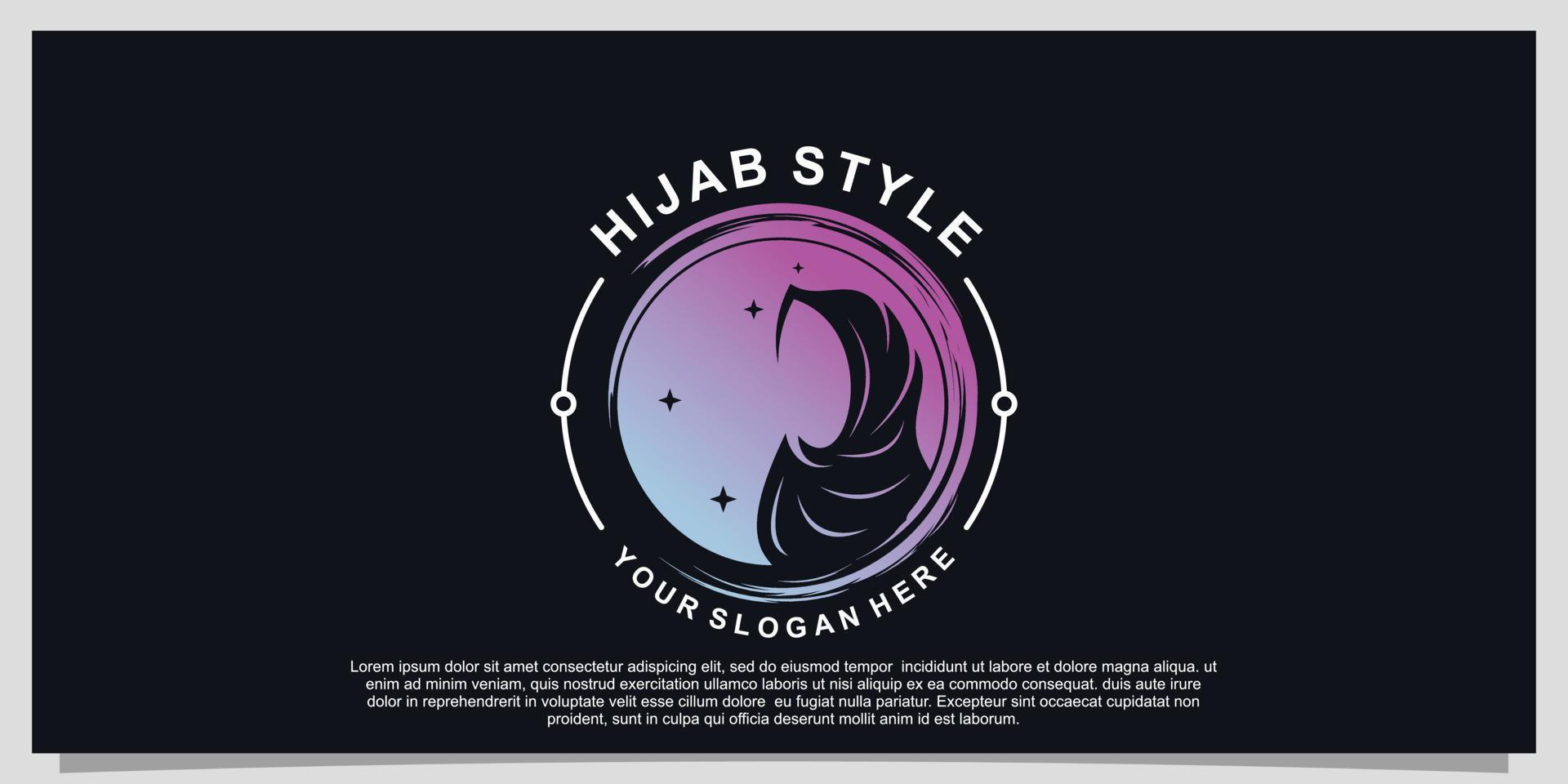 Hijab style logo design for hijab or scarf fashion muslimah with unique concept Premium Vector Part 13