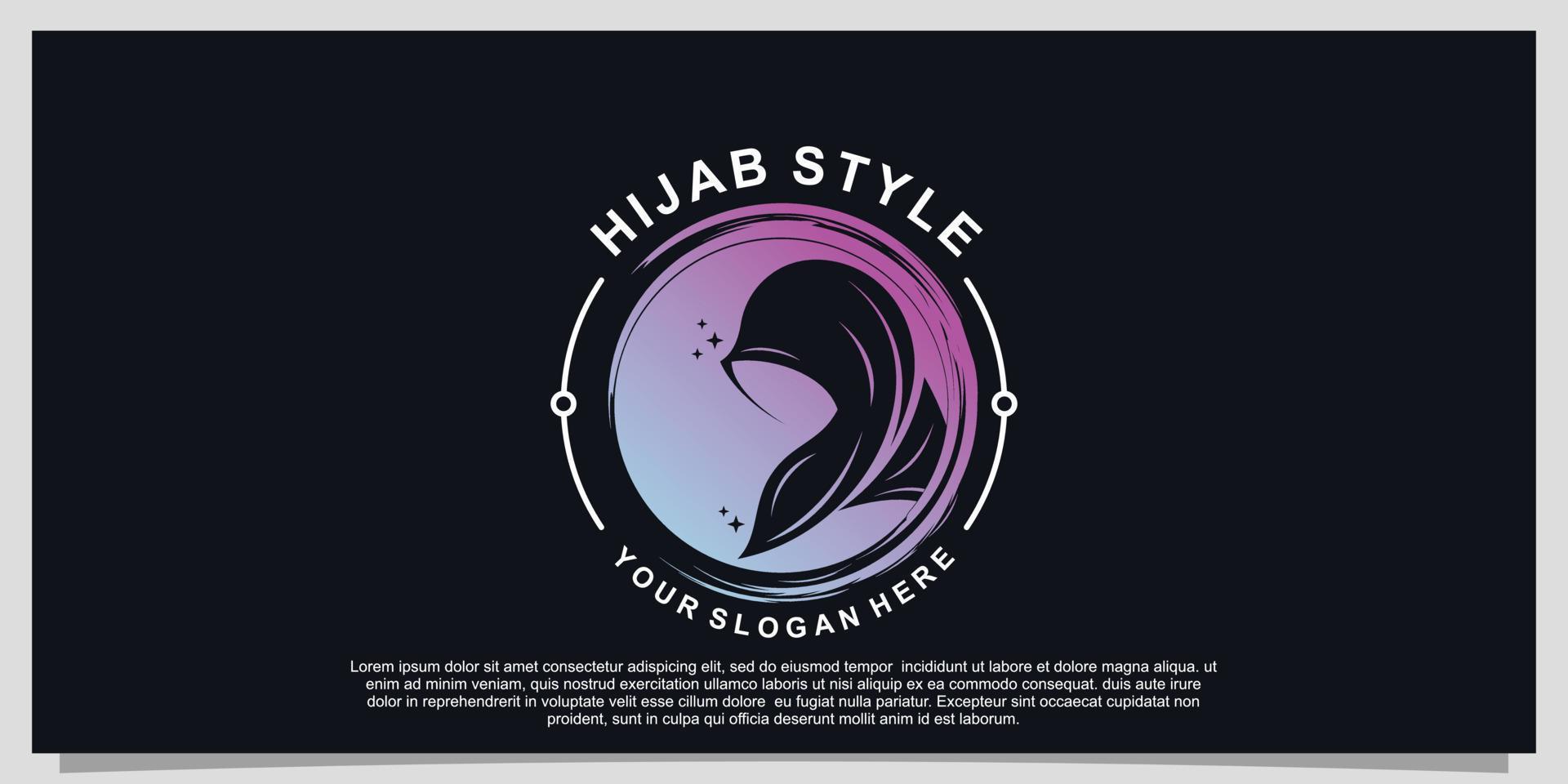 Hijab style logo design for hijab or scarf fashion muslimah with unique concept Premium Vector Part 16