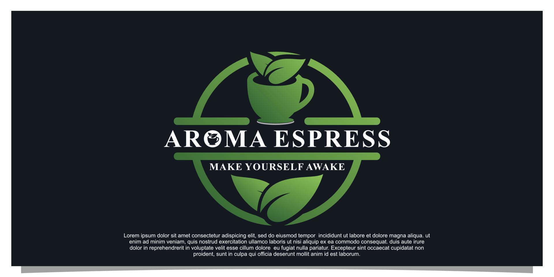 Green tea logo design with simple concept Premium Vector Part 1