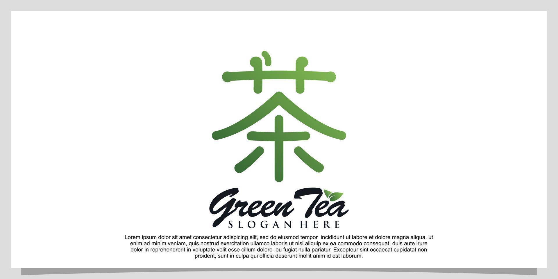 Green tea logo design and inspiration isolated on white background Premium Vector Part 2