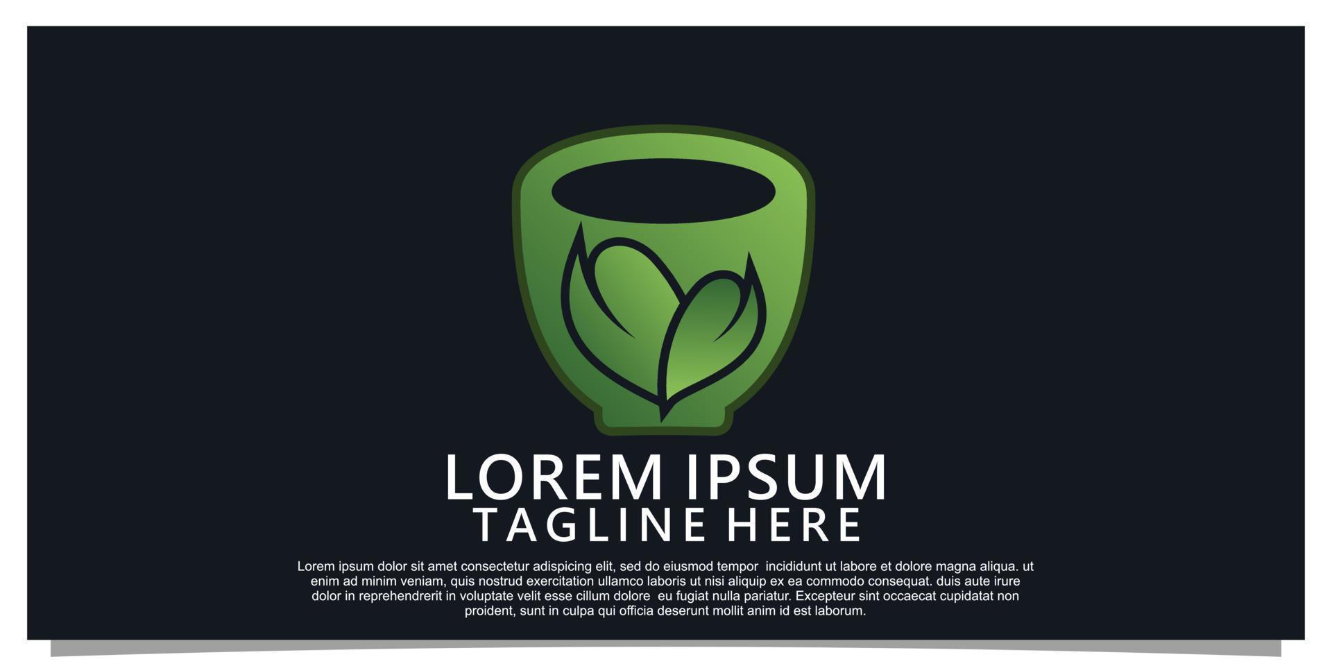 Green tea logo design with simple concept Premium Vector Part 4