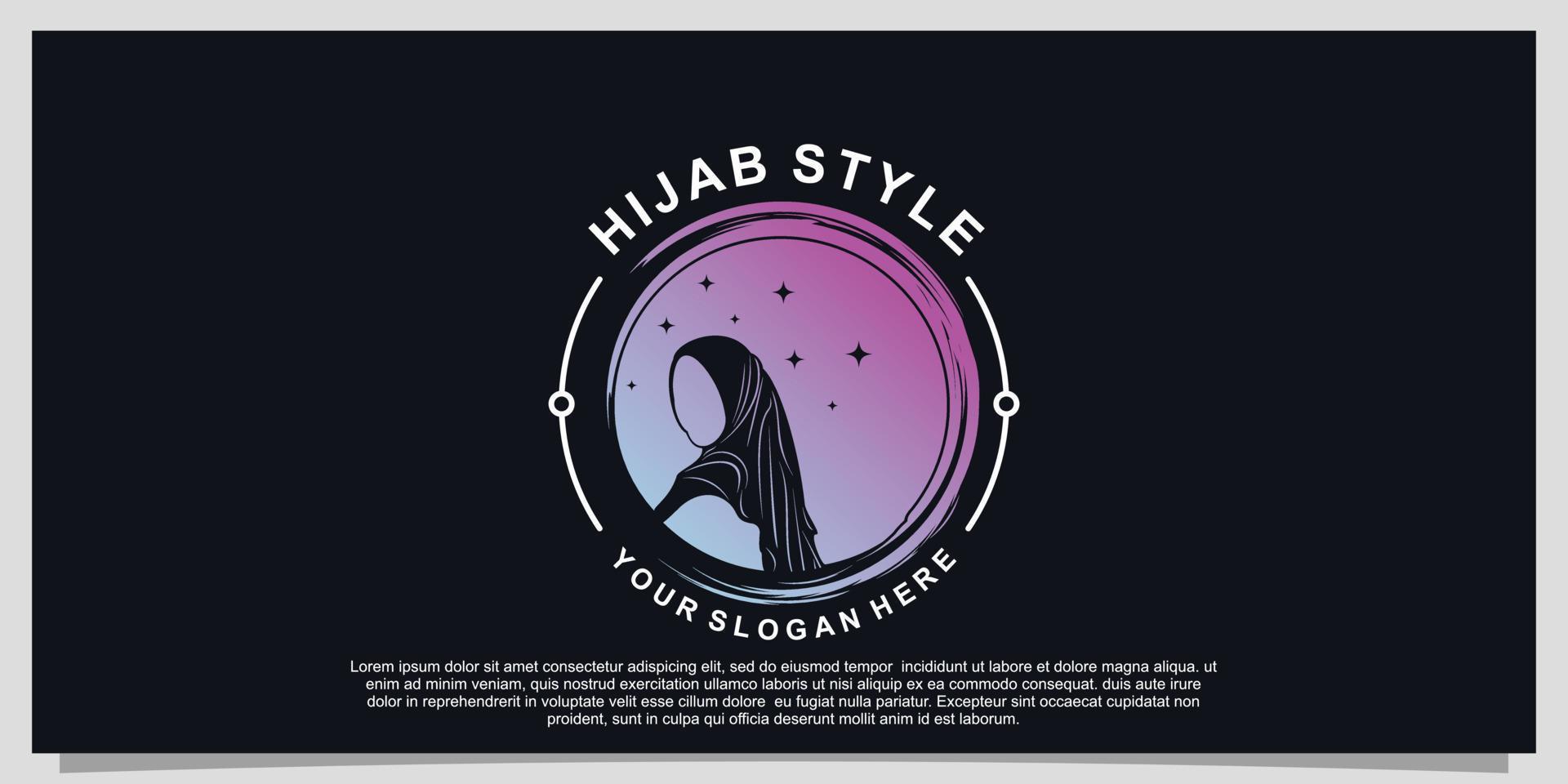 Hijab style logo design for hijab or scarf fashion muslimah with unique concept Premium Vector Part 5