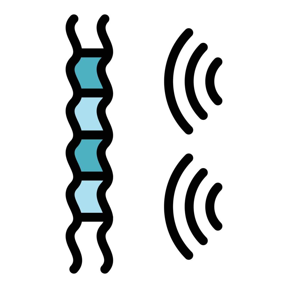 vector de contorno de color de icono de ondas de audio