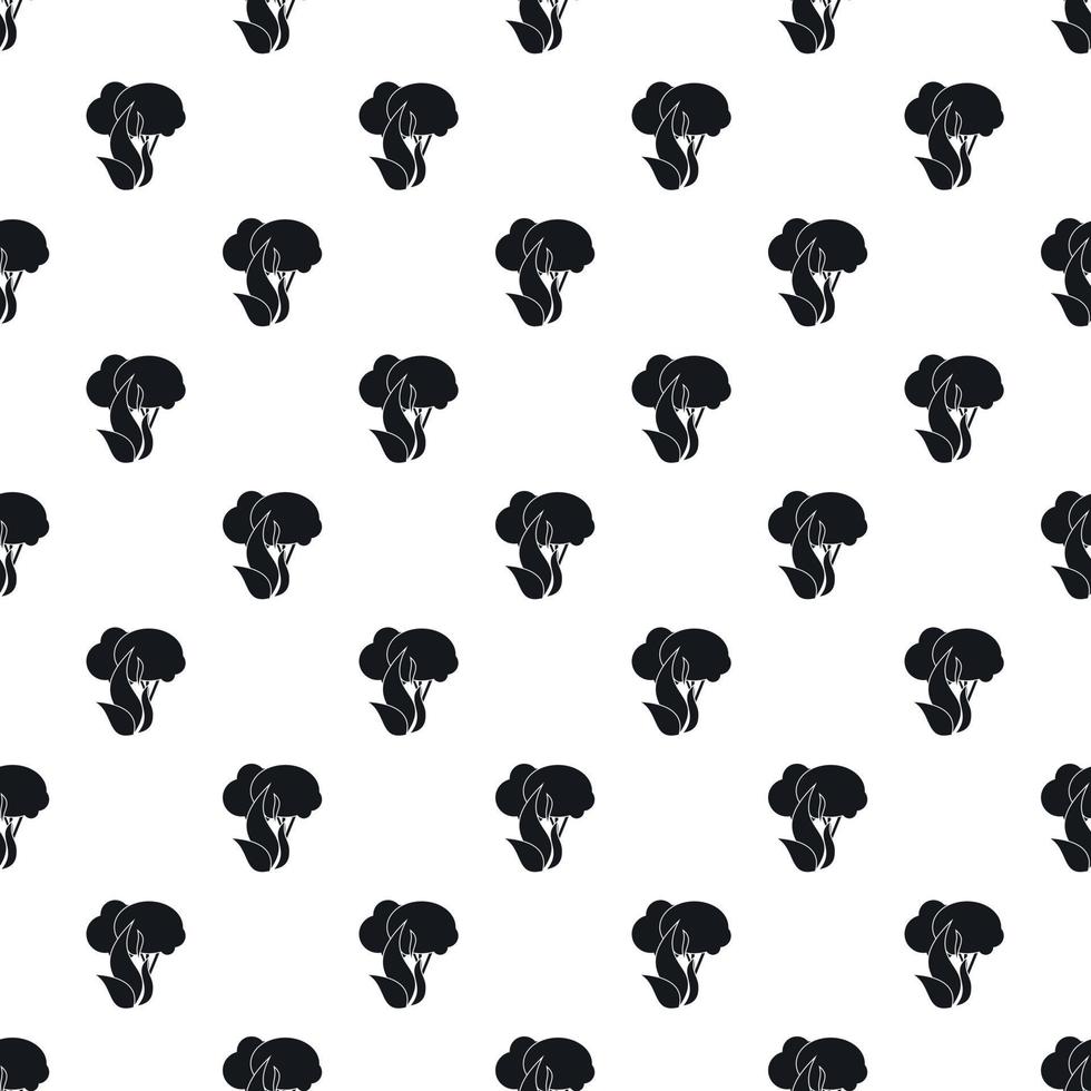 Fire in woods pattern, simple style vector