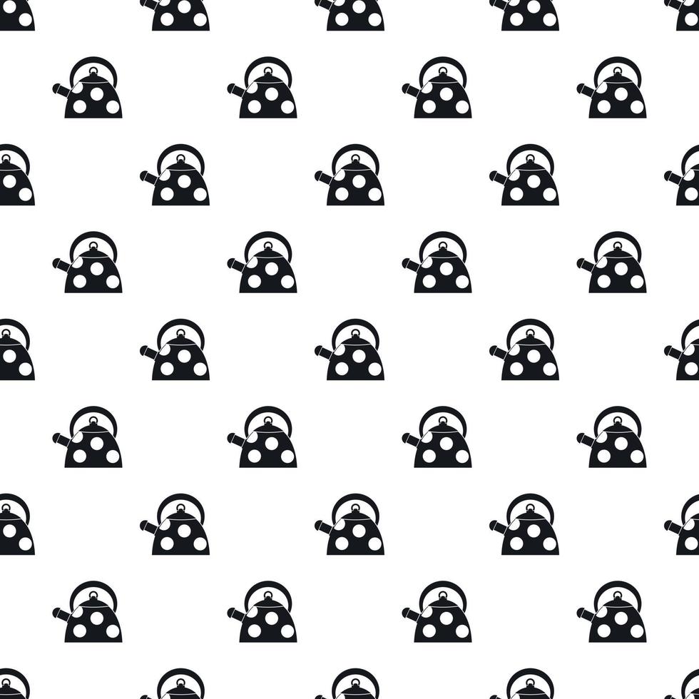 Heating kettle with white polka dots icon vector