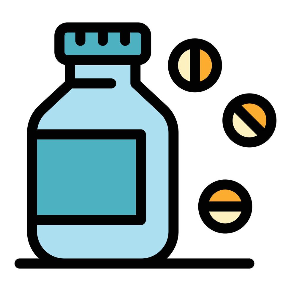 Sport vitamin jar icon color outline vector