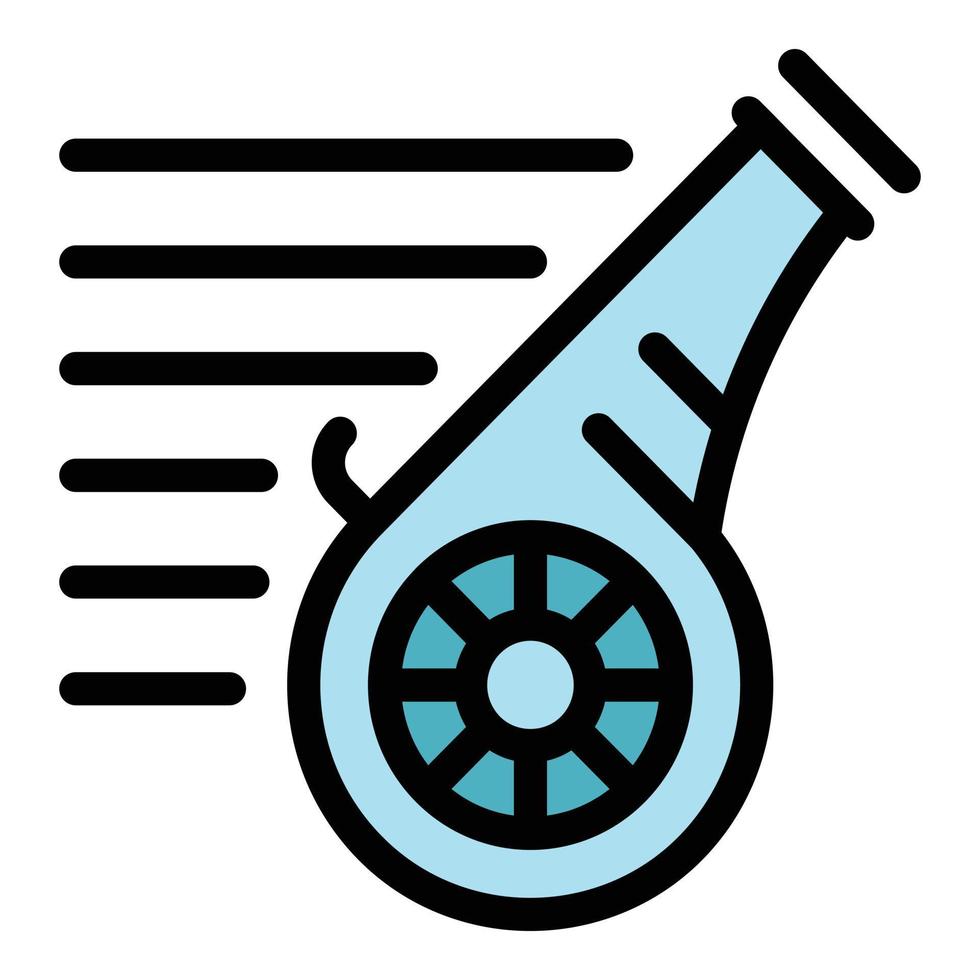 Sport whistle icon color outline vector