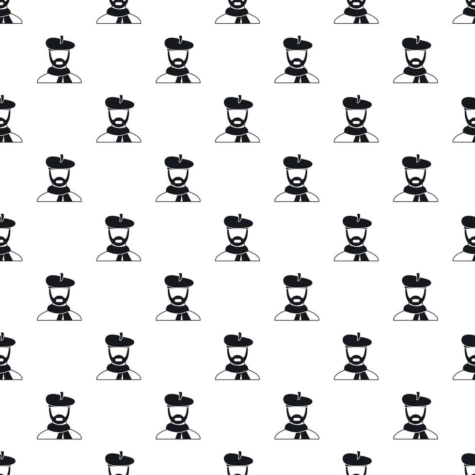 Painter in hat pattern, simple style vector