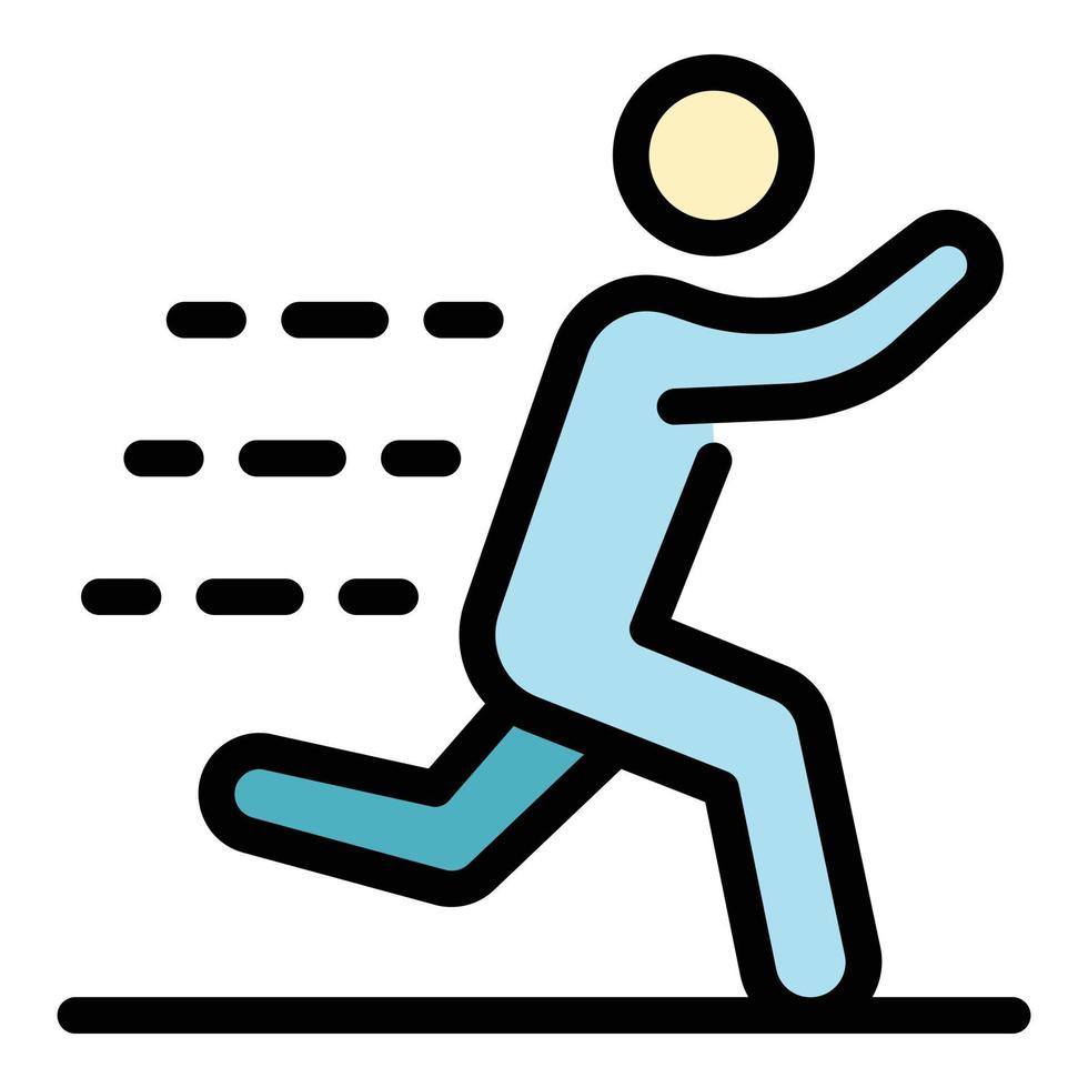 vector de contorno de color de icono de maratón corriendo