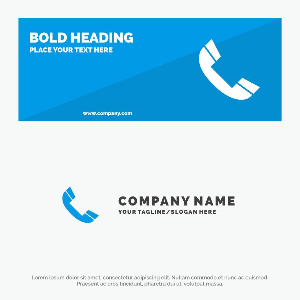 Call Phone Ring Telephone SOlid Icon Website Banner and Business Logo Template vector