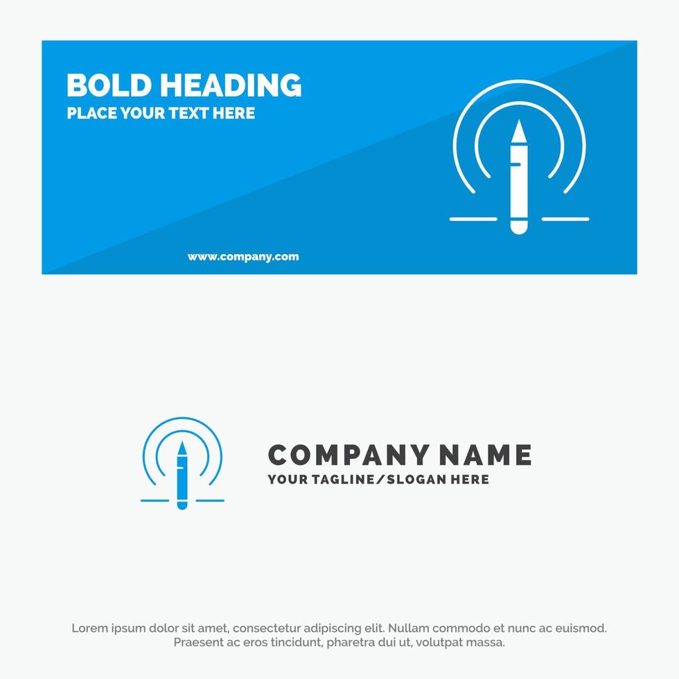 Learning Pencil Education Tools SOlid Icon Website Banner and Business Logo Template vector