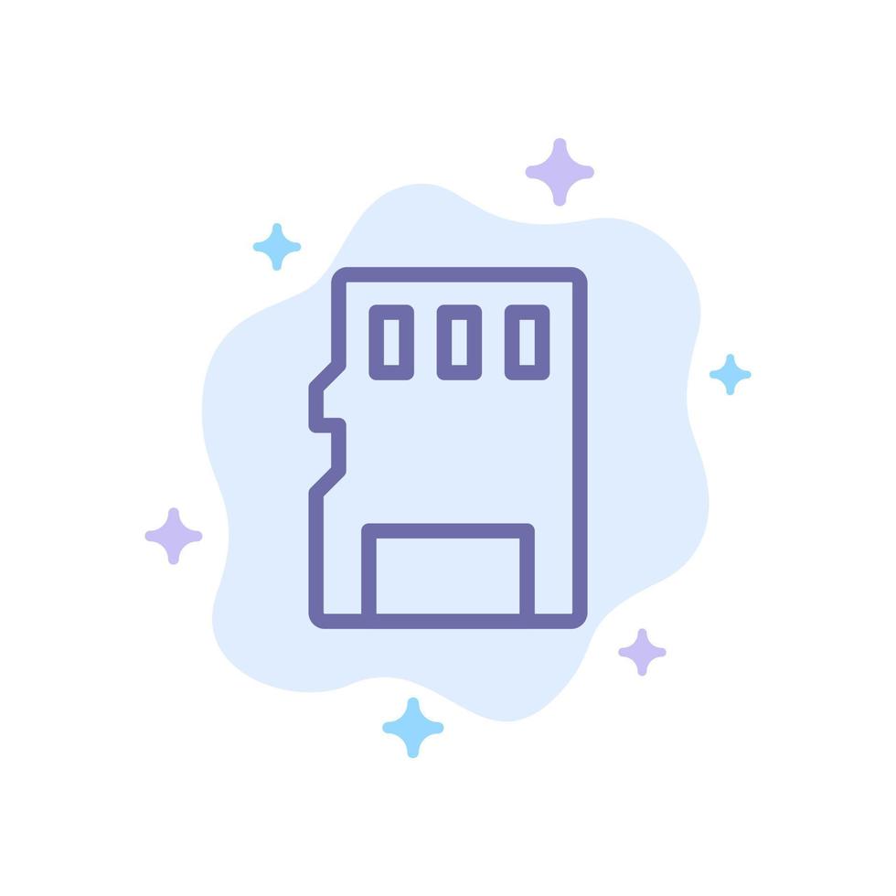 Card Memory Memory Card SD Blue Icon on Abstract Cloud Background vector