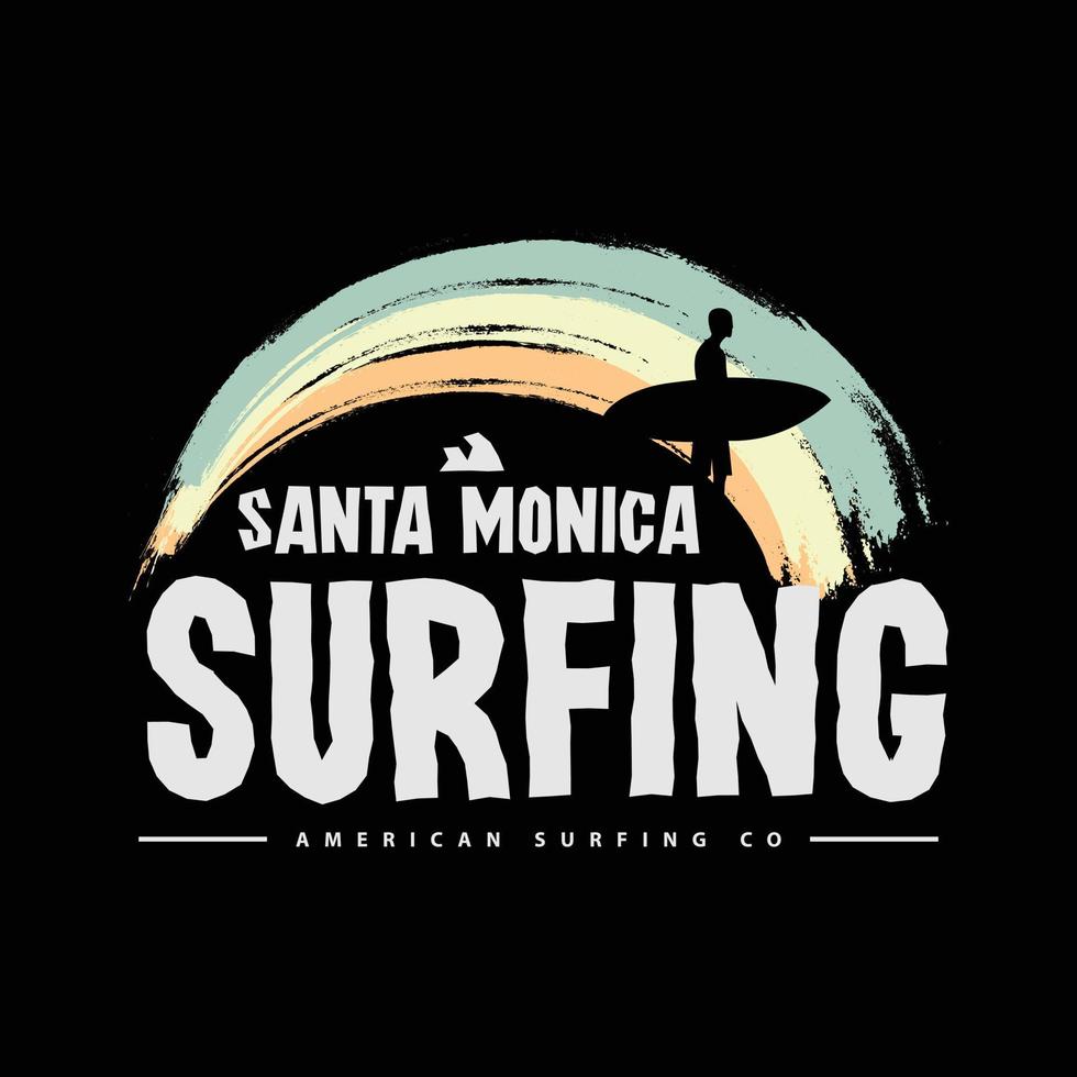 Santa monica illustration typography. perfect for t shirt design vector