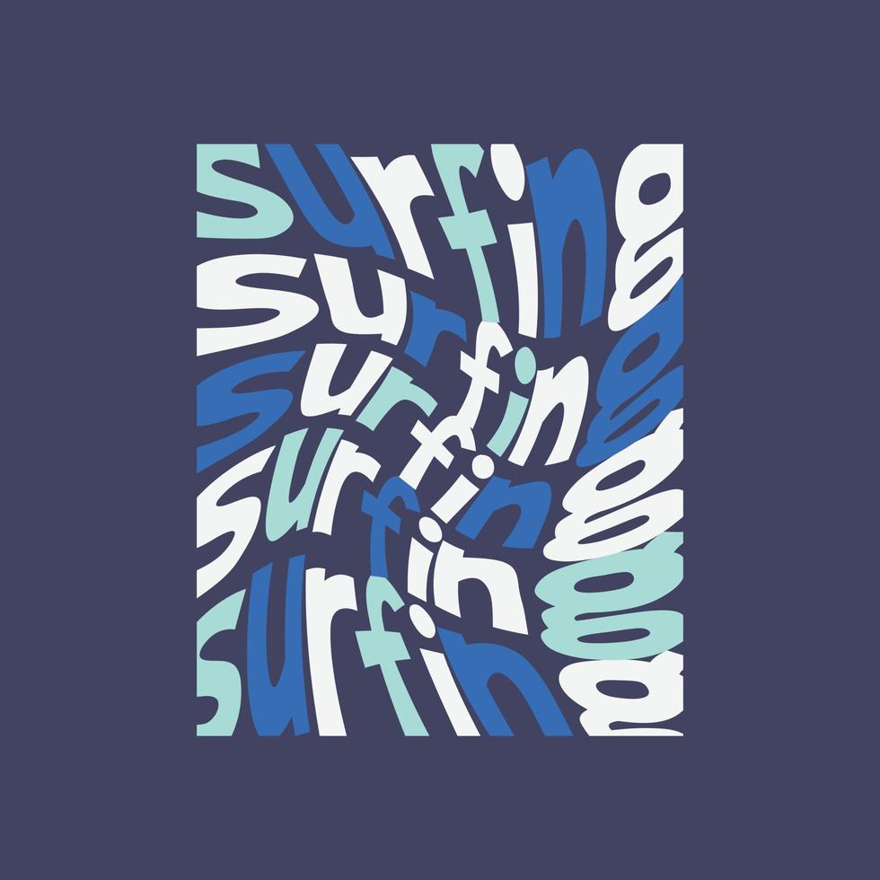 Surfing illustration typography. perfect for t shirt design vector