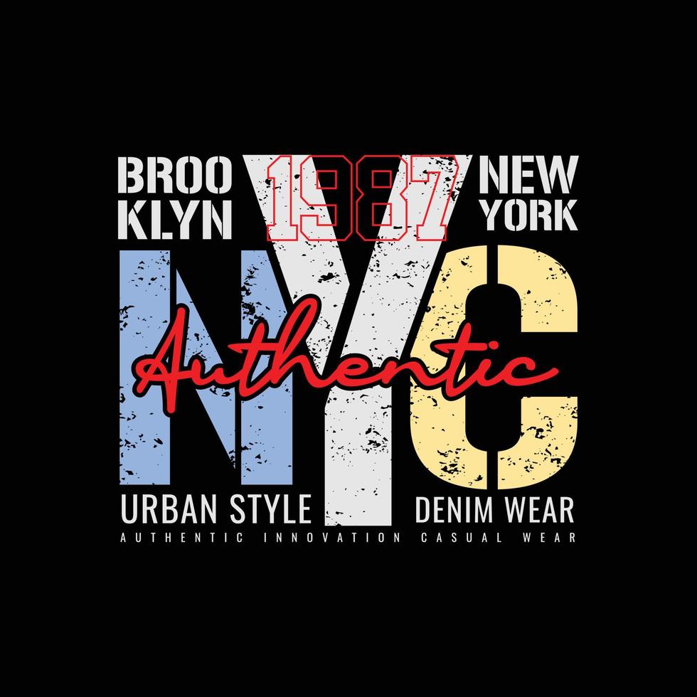 ilustración vectorial y tipografía de Nueva York, perfecta para camisetas, sudaderas con capucha, estampados, etc. vector