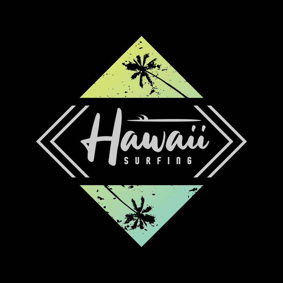 tipografía de ilustración de hawaii. perfecto para el diseño de camisetas vector