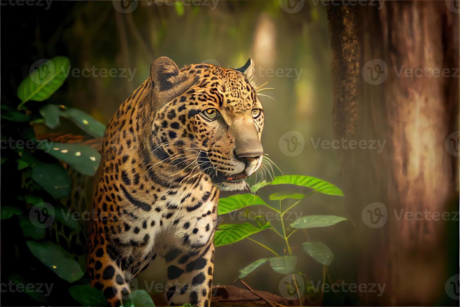 Beautiful and endangered american jaguar in the nature habitat panthera onca wild brasil brasilian wildlife photo